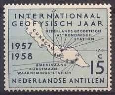 Ned-Antillen NVPH nr 270 ongebruikt Geofysisch jaar 1957, Ophalen of Verzenden, Postfris