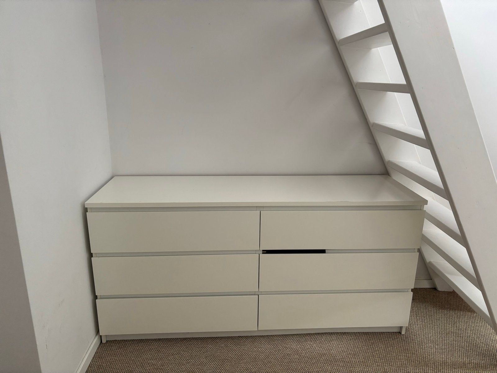 IKEA MALM ladekast met 6 lades, wit, Ophalen, Gebruikt, 5 laden of meer, 150 tot 200 cm
