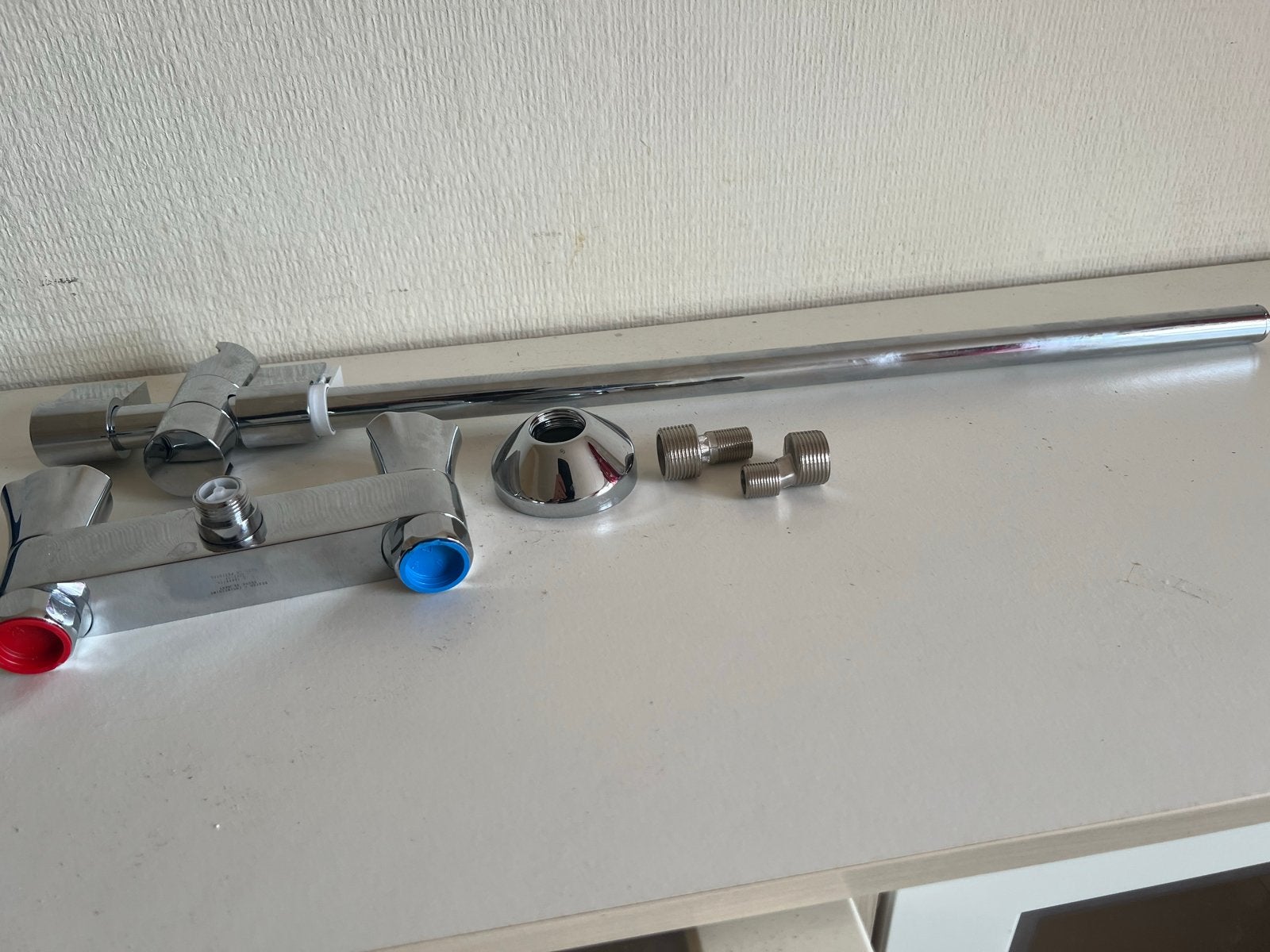 Douchekraan met stang en toebehoren, Ophalen of Verzenden, Zo goed als nieuw, Chroom, Douche