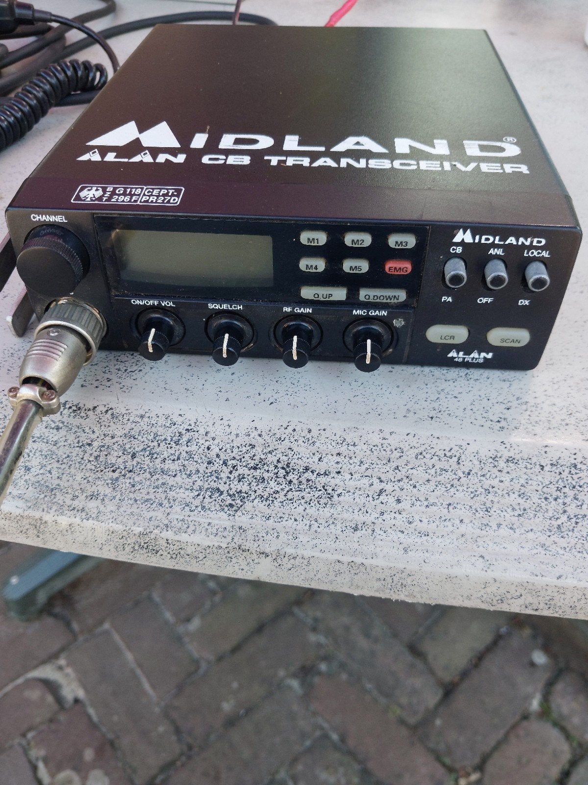 Midland Alan 48 Plus CB Transceiver met microfoon, Verzenden, Gebruikt, Zender en Ontvanger