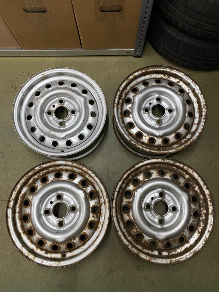 Originele set velgen opel rekord D sprint met doppen 14 inch, Auto-onderdelen, Banden en Velgen, Ophalen, 14 inch, Gebruikt, Velg(en)