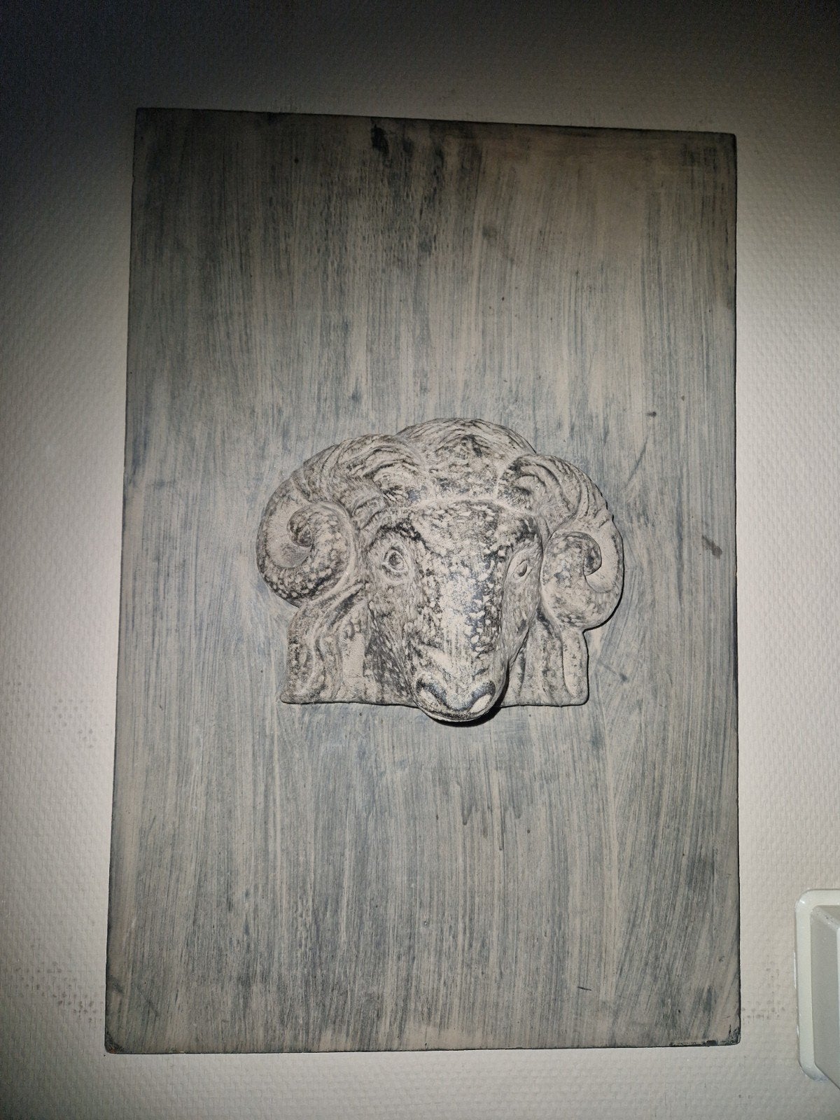 Decoratieve Ram Hoofd Wanddecoratie/Beeld, Ophalen, Wanddecoratie, 20 - 50 cm, Steen of Keramiek