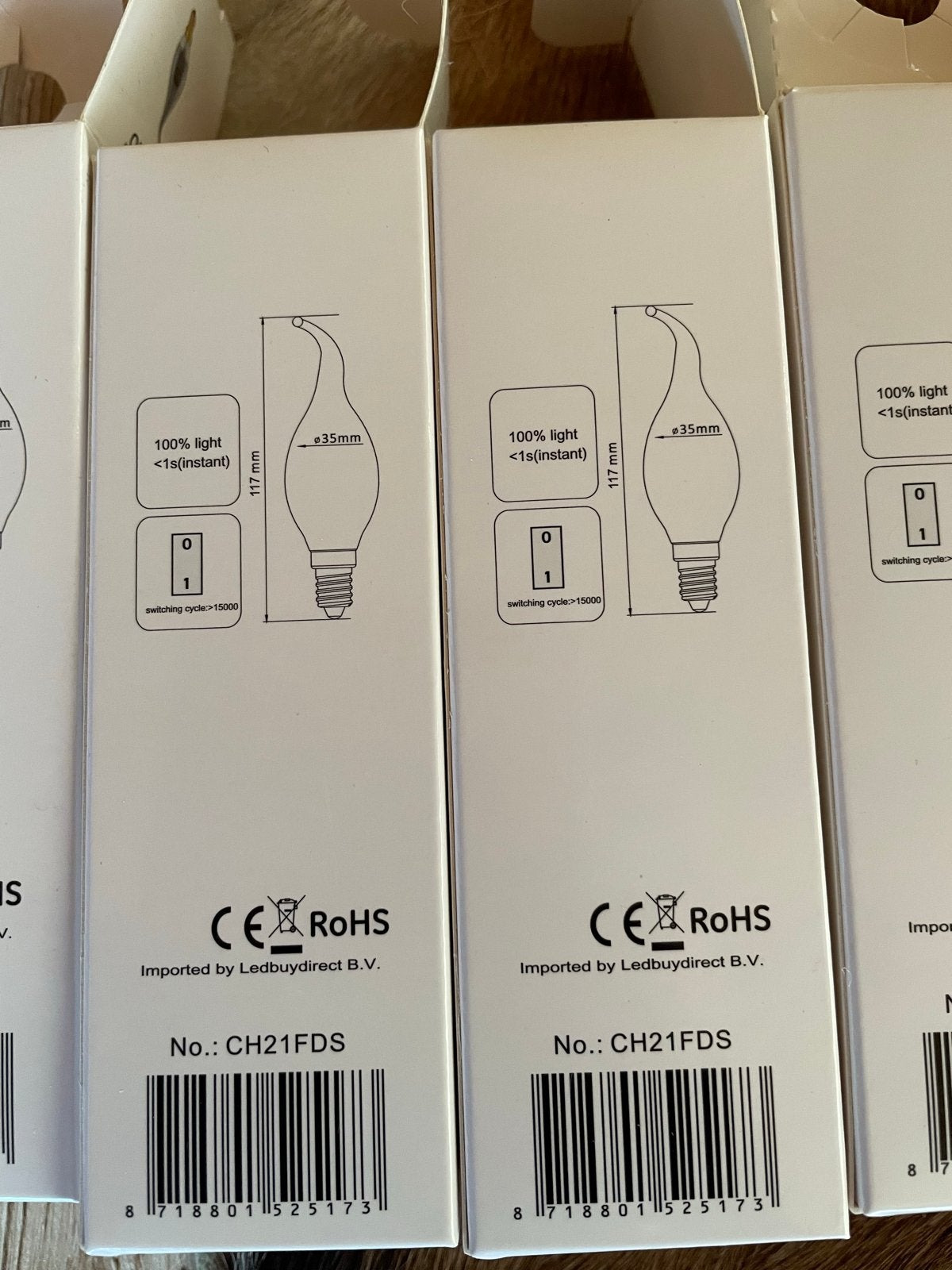 6x LED Kaarslamp E14 Warm Wit - Nieuw in doos, Led-lamp, E14 (klein), Nieuw, Ophalen of Verzenden