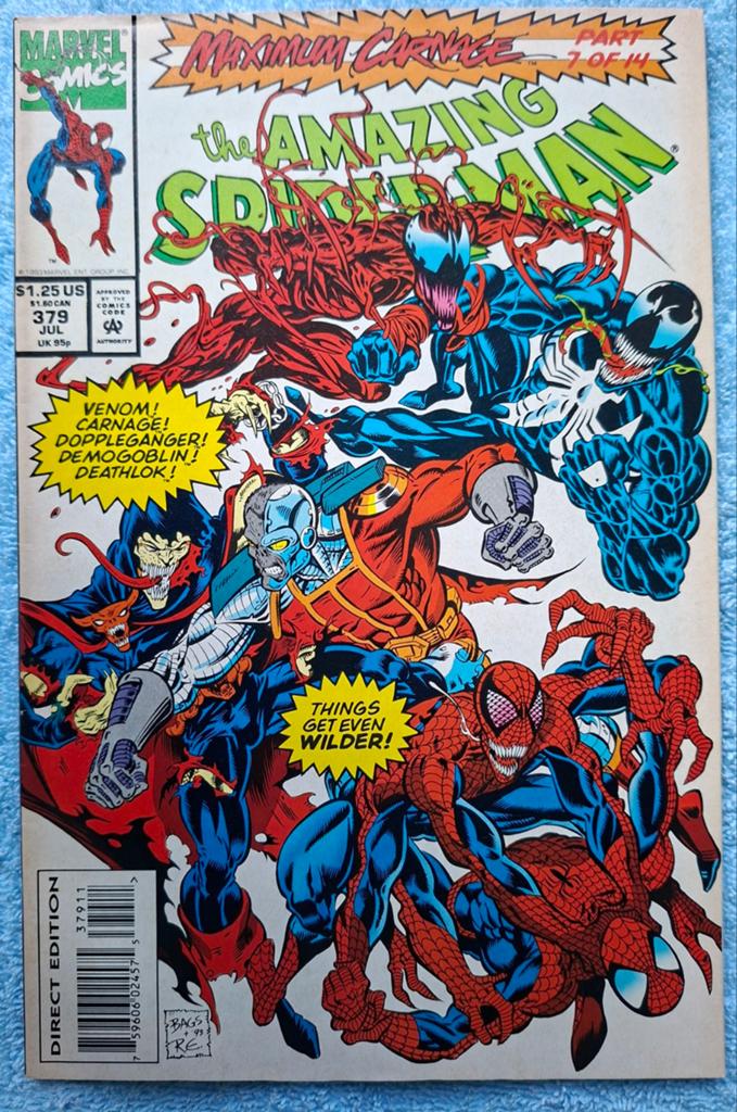 AMAZING SPIDER-MAN #379. 1993. VENOM. CARNAGE., Boeken, Strips | Comics, Eén comic, Ophalen of Verzenden, Zo goed als nieuw, Amerika