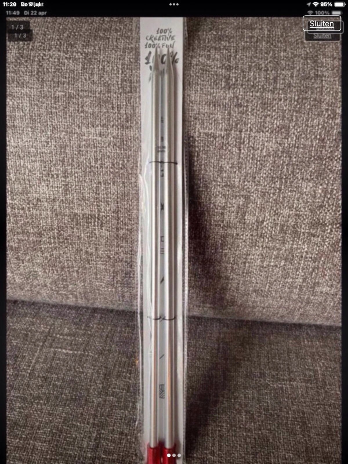 KATIA = KnitPro Zing breinaald 10.0 mm met knop 40cm, Verzenden, Zo goed als nieuw, Breien, Naald