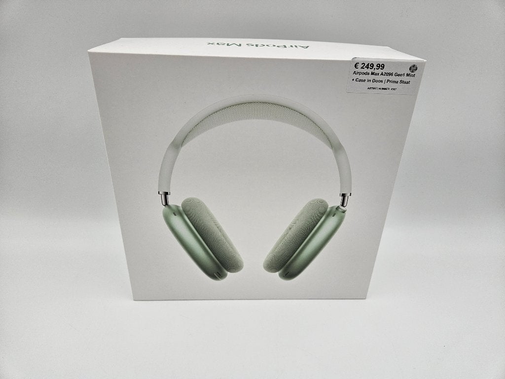 Airpods Max A2096 Gen1 Mint + Case in Doos | Prima Staat, Bluetooth, Ophalen of Verzenden, Zo goed als nieuw, Apple