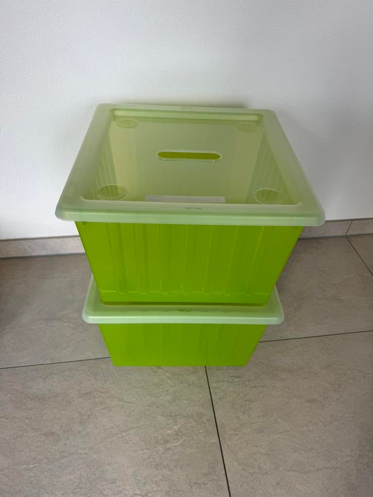 Opbergbak Ikea Vessel met wielen en deksel 4 stuks Vessal, Ophalen of Verzenden, Zo goed als nieuw, Overige typen