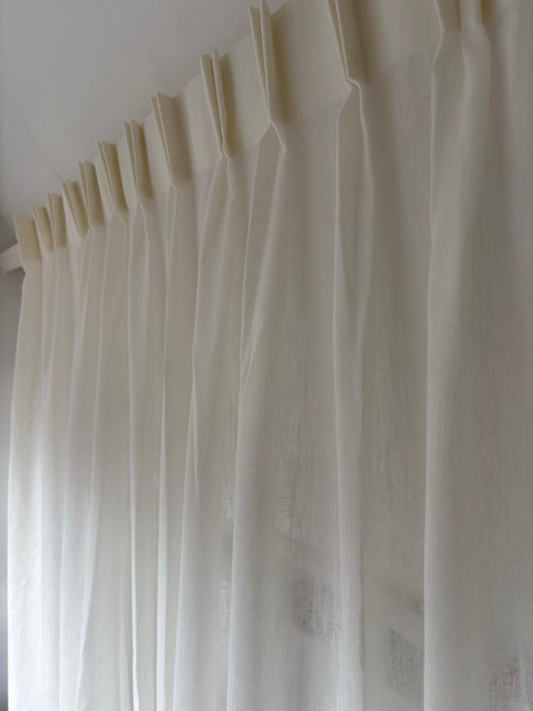 8163  Inbetween Gordijn Linnenlook 260x240cm Dubbele Plooi, Ophalen of Verzenden, Nieuw, Crème
