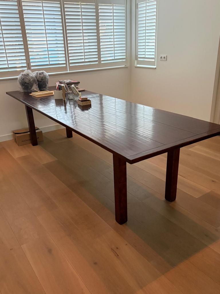 Grote massief houten eettafel, Ophalen