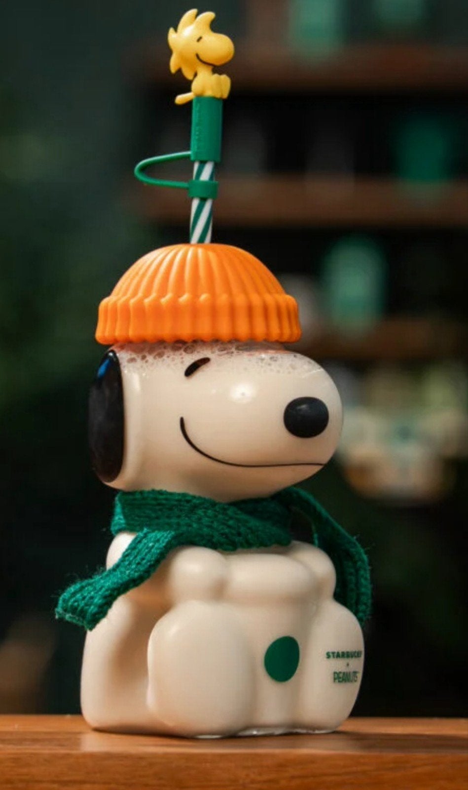 Starbucks Snoopy Peanuts Glazen Flesje met Mutsen Sjaal, Ophalen of Verzenden, Nieuw