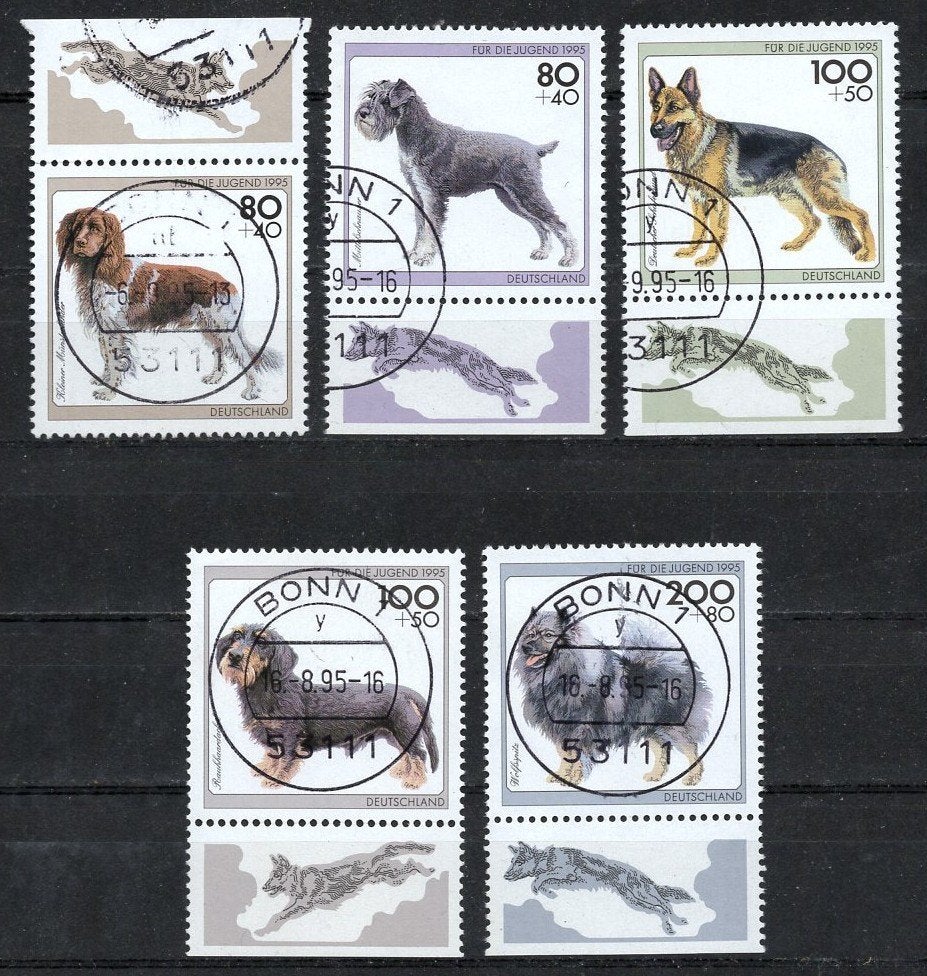 Bundesrepublik (133) - 1797 t/m 1801 - jugend 1995 - honden, Verzenden, 1990 tot heden, Gestempeld