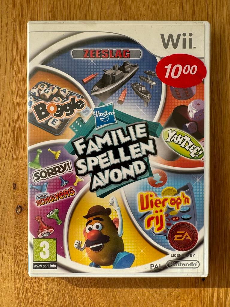 Hasbro Familie Spellen Avond Wii - Zeelslag, Yahtzee, Boggle, Spelcomputers en Games, Games | Nintendo Wii, Gebruikt, Overige genres