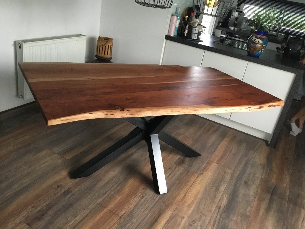 Houten Tafel .90x180x4, Ophalen, Boomstammen tafel, 50 tot 100 cm, Zo goed als nieuw