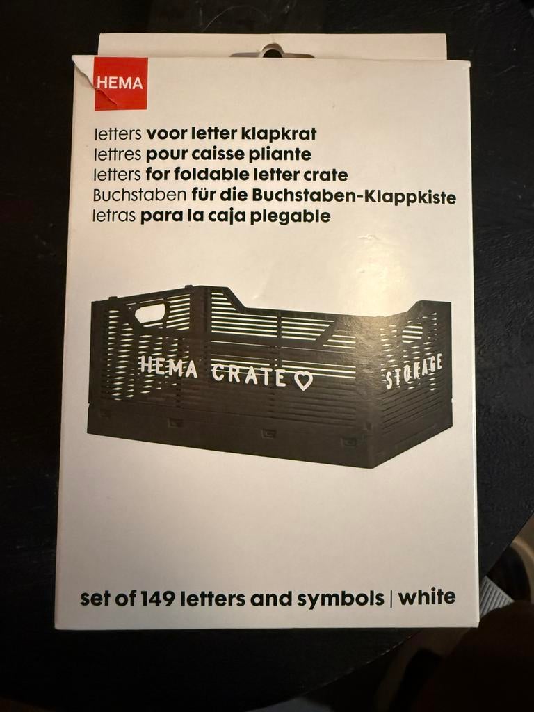 Hema letters voor klapkrat, Ophalen of Verzenden, Zo goed als nieuw