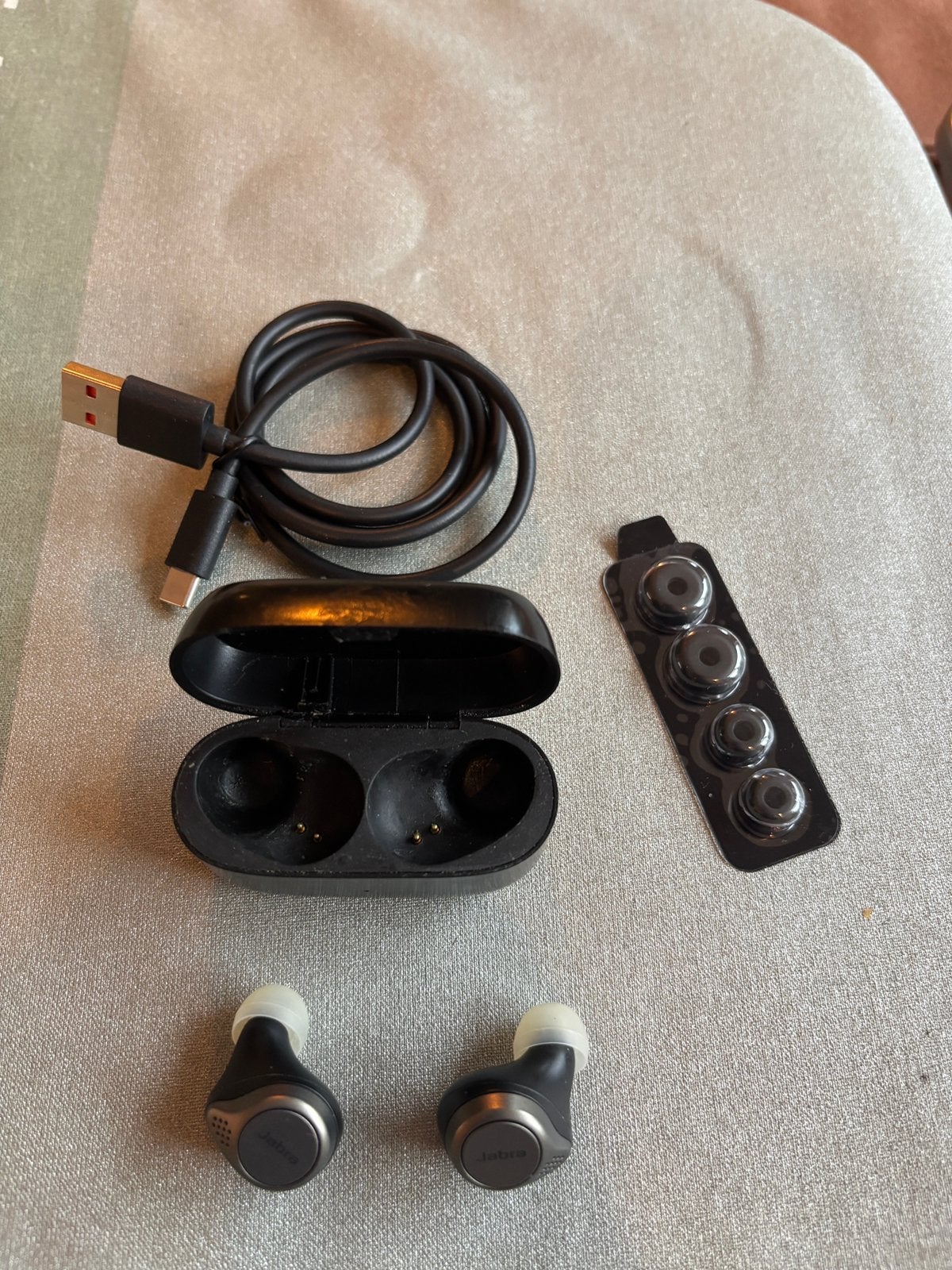 Jabra Elite 75t noise cancelling oordopjes, Gebruikt, Verzenden, Grijs, Jabra