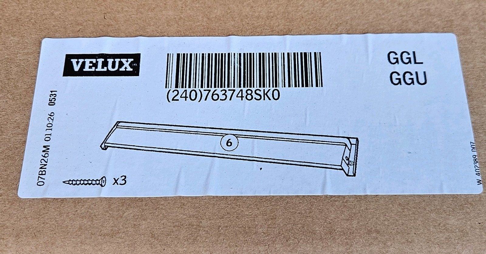 Velux top cover / afdekplaat voor GGL/GGU, 80 tot 120 cm, 80 tot 120 cm, Nieuw, Ophalen of Verzenden