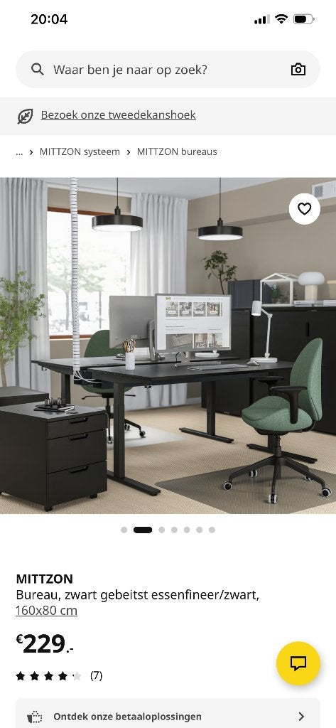 Bureau en  bureaustoel en vloerbeschermer, Ophalen, Nieuw