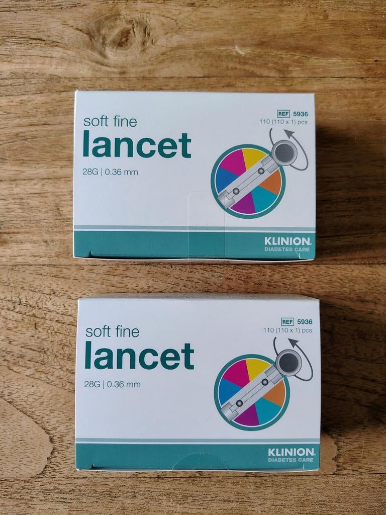 2x Klinion Soft Fine Lancetten 28G 0.36mm (ongeopend), Ophalen of Verzenden, Nieuw, Overige typen