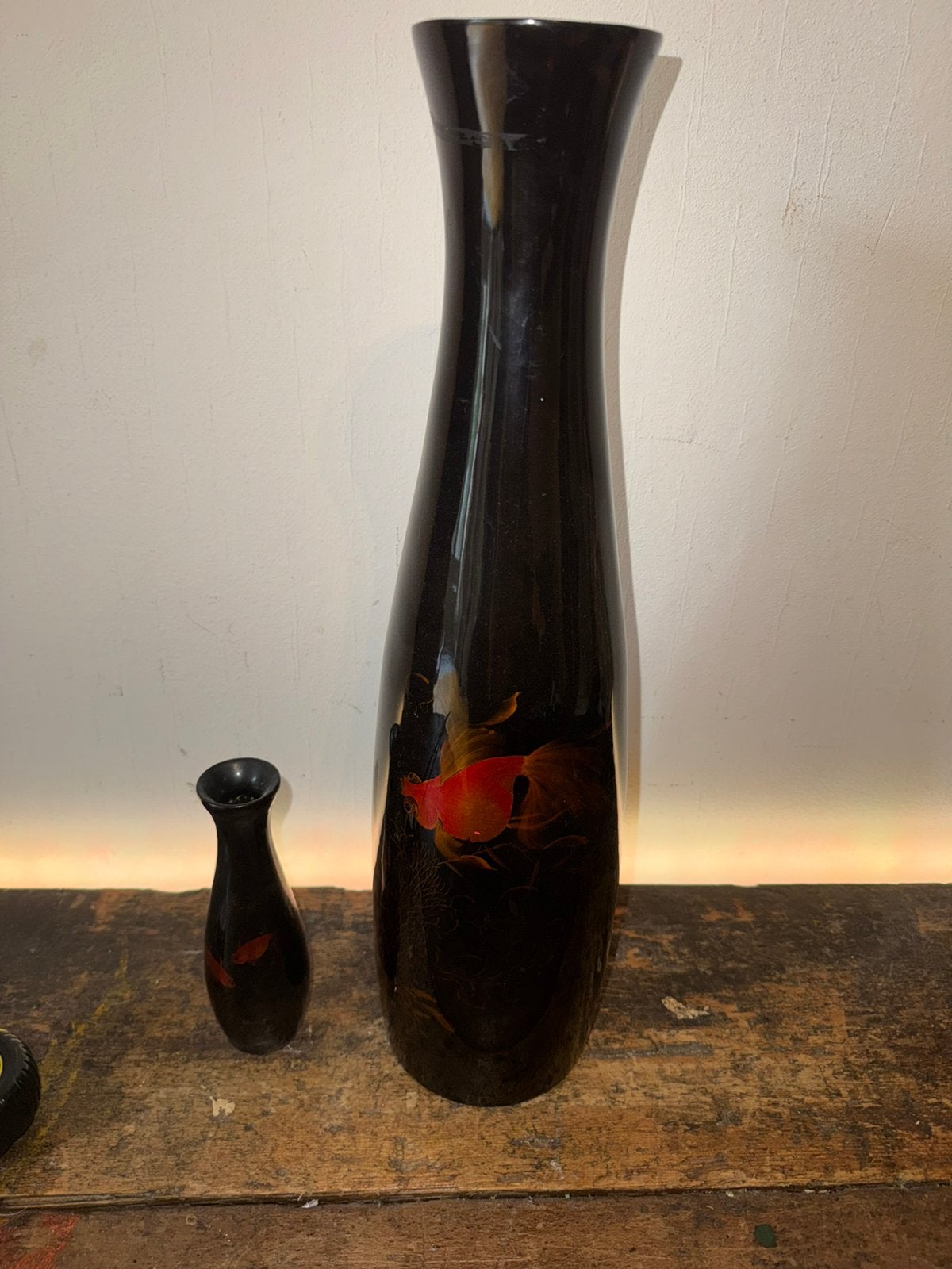2 aparte vintage Aziatische laque vazen, Antiek en Kunst, Ophalen of Verzenden