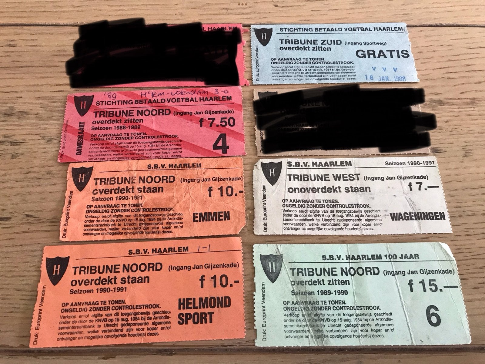 6x ticket kaartje Haarlem, div seizoenen en tegenstanders, Verzamelen, Ophalen of Verzenden, Zo goed als nieuw, Overige binnenlandse clubs