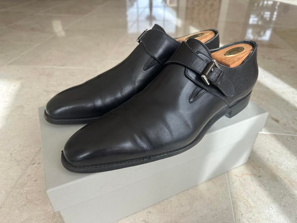 Santoni monk strap schoenen maat 45 (UK10,5), Kleding | Heren, Schoenen, Ophalen of Verzenden, Gedragen, Zwart, Gespschoenen
