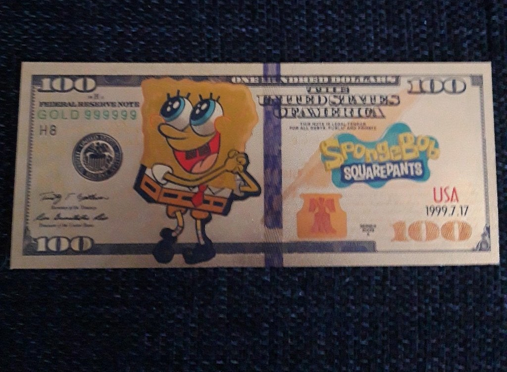 SpongeBob SquarePants metallic dollar, Ophalen of Verzenden, Nieuw
