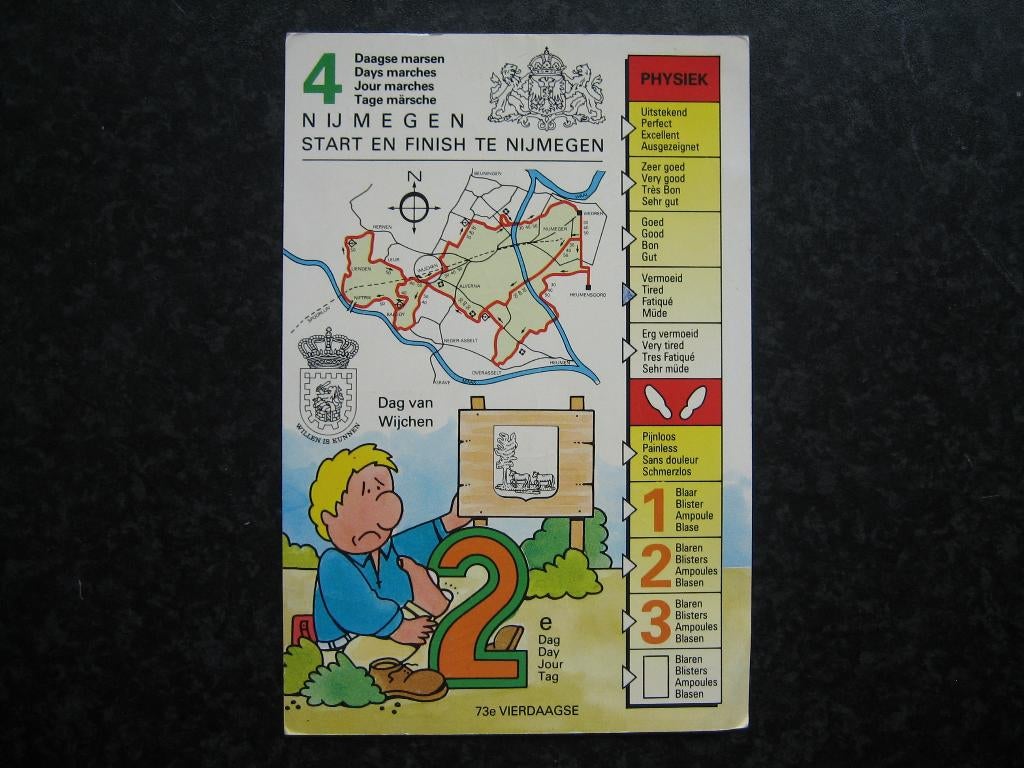 NIJMEGEN 4 daagse dag 2 Maas/Waal route Wijchen 1989, Verzamelen, Ansichtkaarten | Nederland, Ophalen of Verzenden, 1980 tot heden
