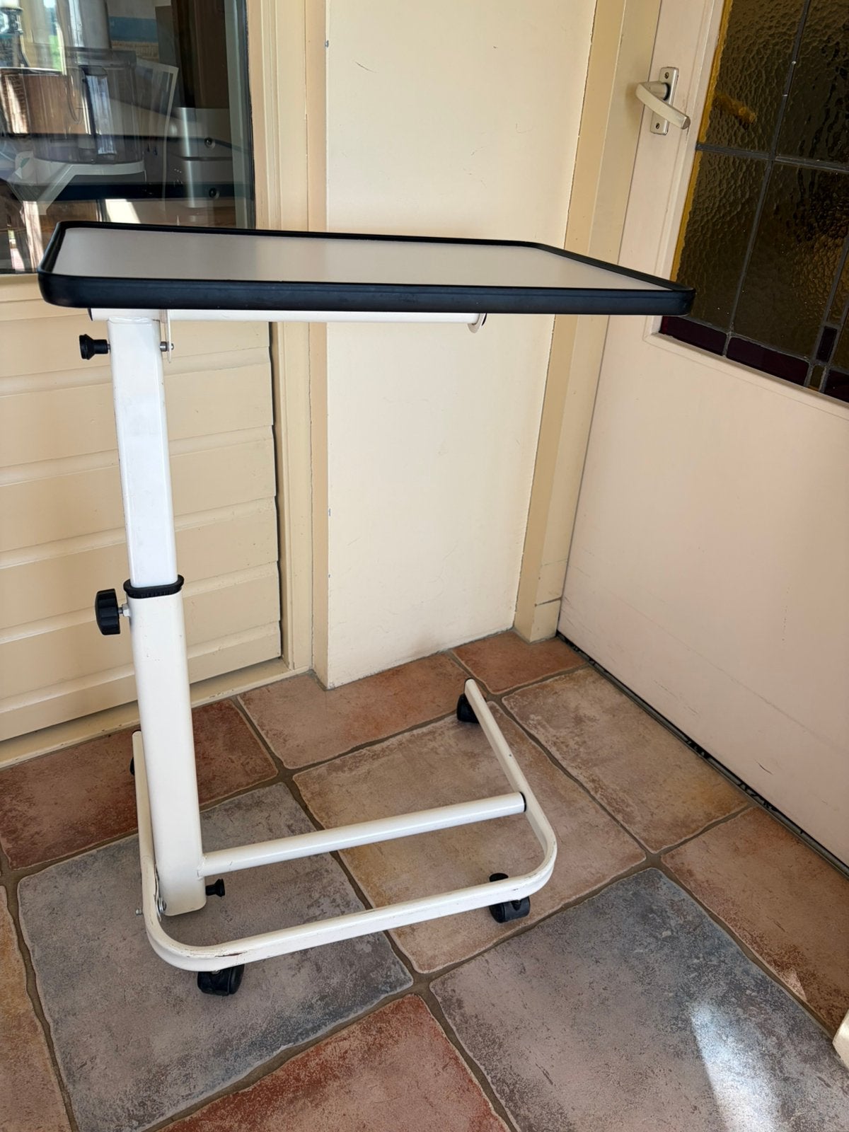 Bedtafel verrijdbaar verstelbaar, Ophalen, Gebruikt, Metaal of Aluminium, 55 tot 75 cm