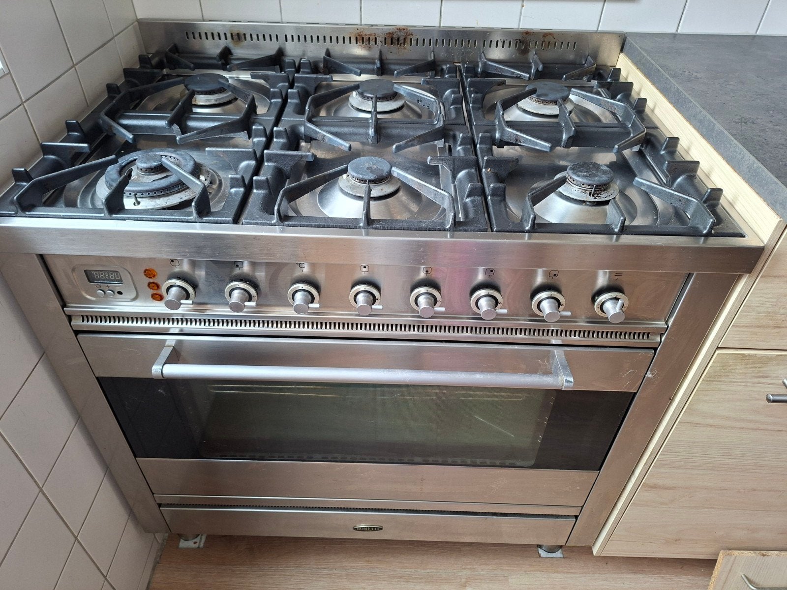 Boretti gasfornuis met oven - 6 pitten, Ophalen, Gebruikt, 60 cm of meer, Gas