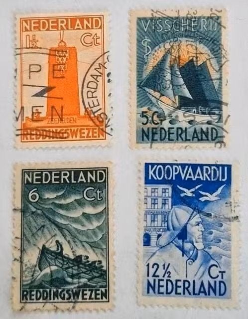 Nederland 1933 - nvph 257-260 - Zeemanszegels, Postzegels en Munten, Ophalen of Verzenden, T/m 1940, Gestempeld