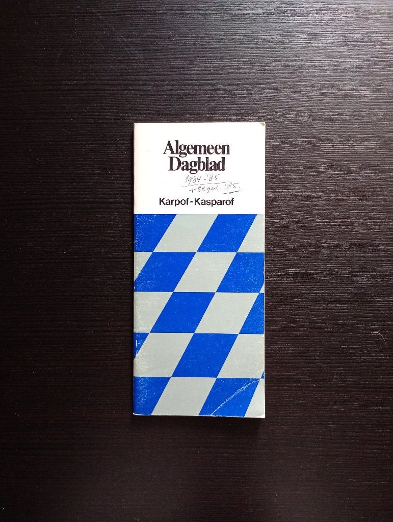 schaken Karpov Kasparov AD, Ophalen of Verzenden, Minder dan 500 stukjes, Zo goed als nieuw, Schaken