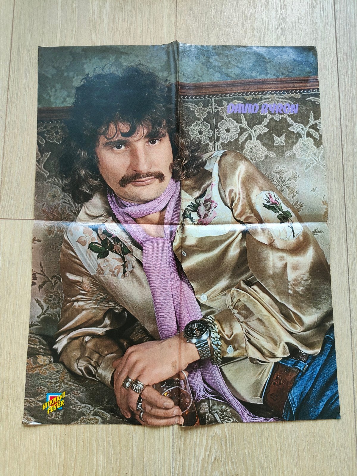 Hitkrant grote middenposter David Byron (Uriah Heep), Rechthoekig Staand, Deurposter of groter, Ophalen of Verzenden, Zo goed als nieuw