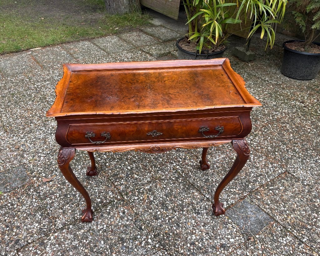 Klassiek Engelse theetafel/bar/dranktafel , Ophalen, Gebruikt, 50 tot 100 cm, Chippendale revival, Tea Table, Butler's Table