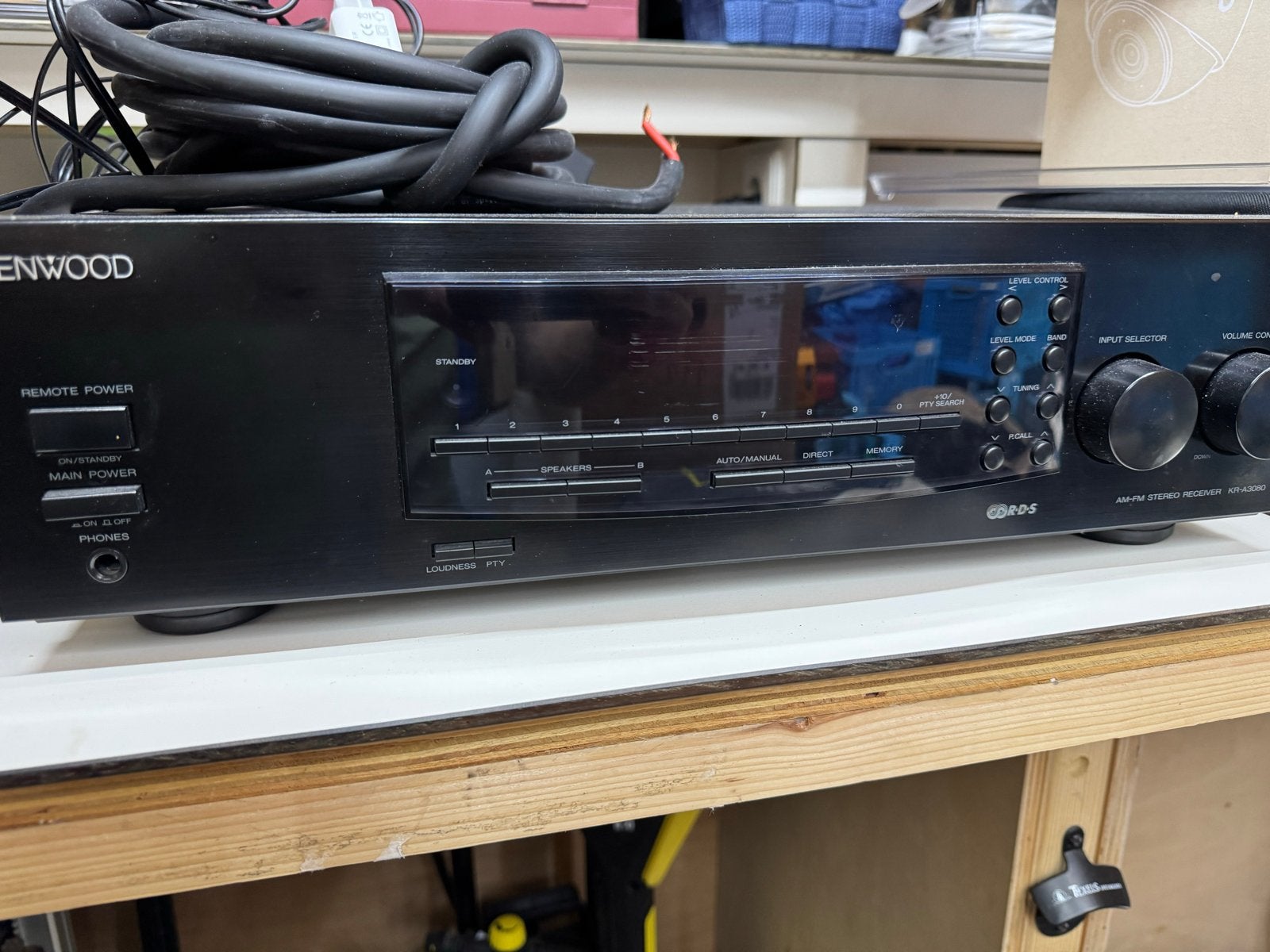 Kenwood KR-A3080 AM/FM Stereo Receiver met Speakers, Gebruikt, Tuner of Radio, Losse componenten, Ophalen