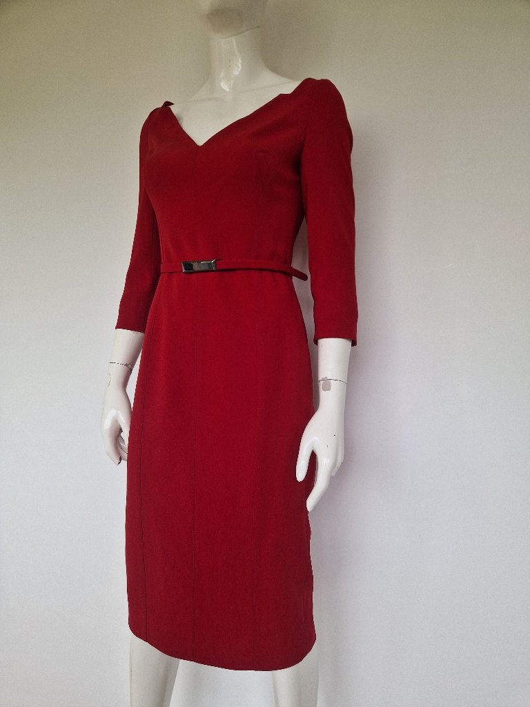 Karen Millen Forever Bar Belt Dress. Maat 36, Rood, Karen Millen, Nijmegen, Verhip-vintage.nl, Nieuw