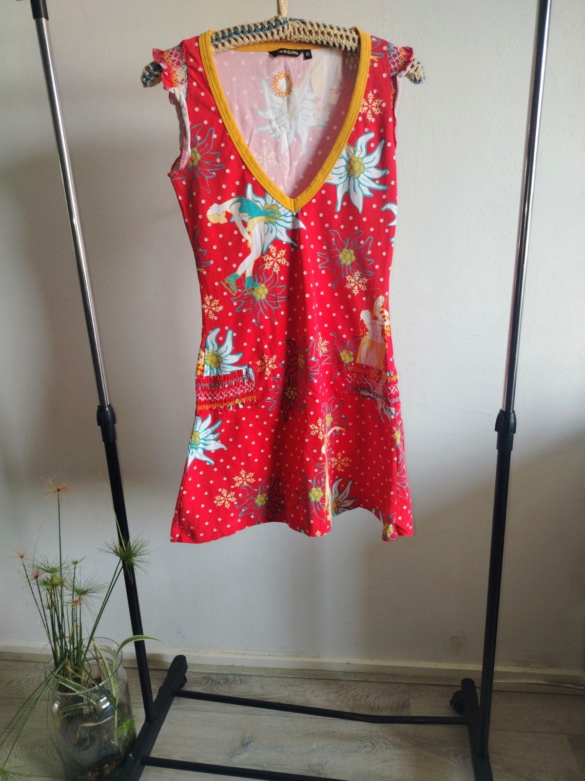 Leuk rood jurkje met print van Gsus Industries, maat XS, Ophalen of Verzenden, Gsus Industries, Maat 34 (XS) of kleiner, Gedragen