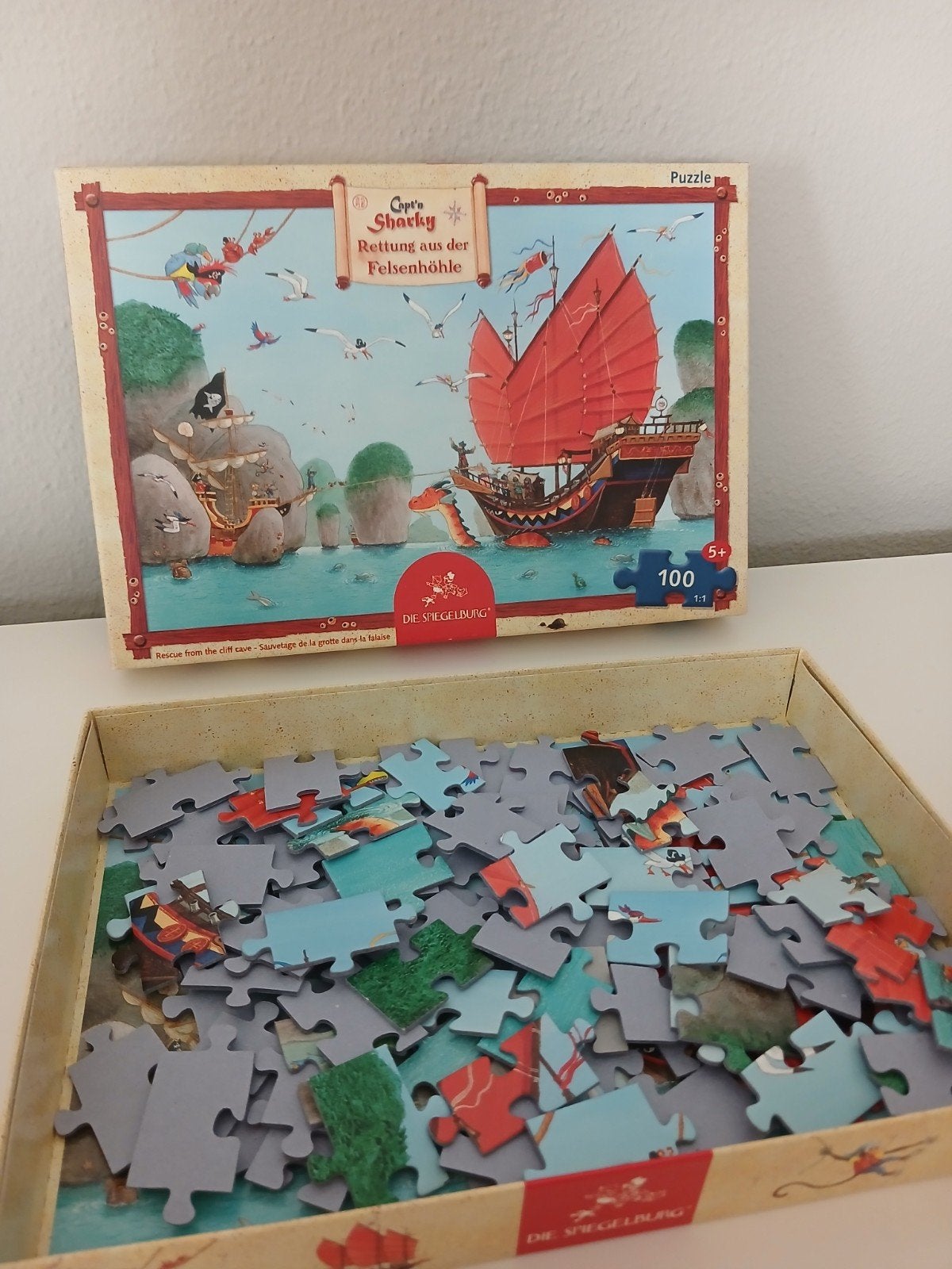 Piraten puzzel 100 stukjes, Ophalen of Verzenden, Meer dan 50 stukjes, Zo goed als nieuw, 6 jaar of ouder