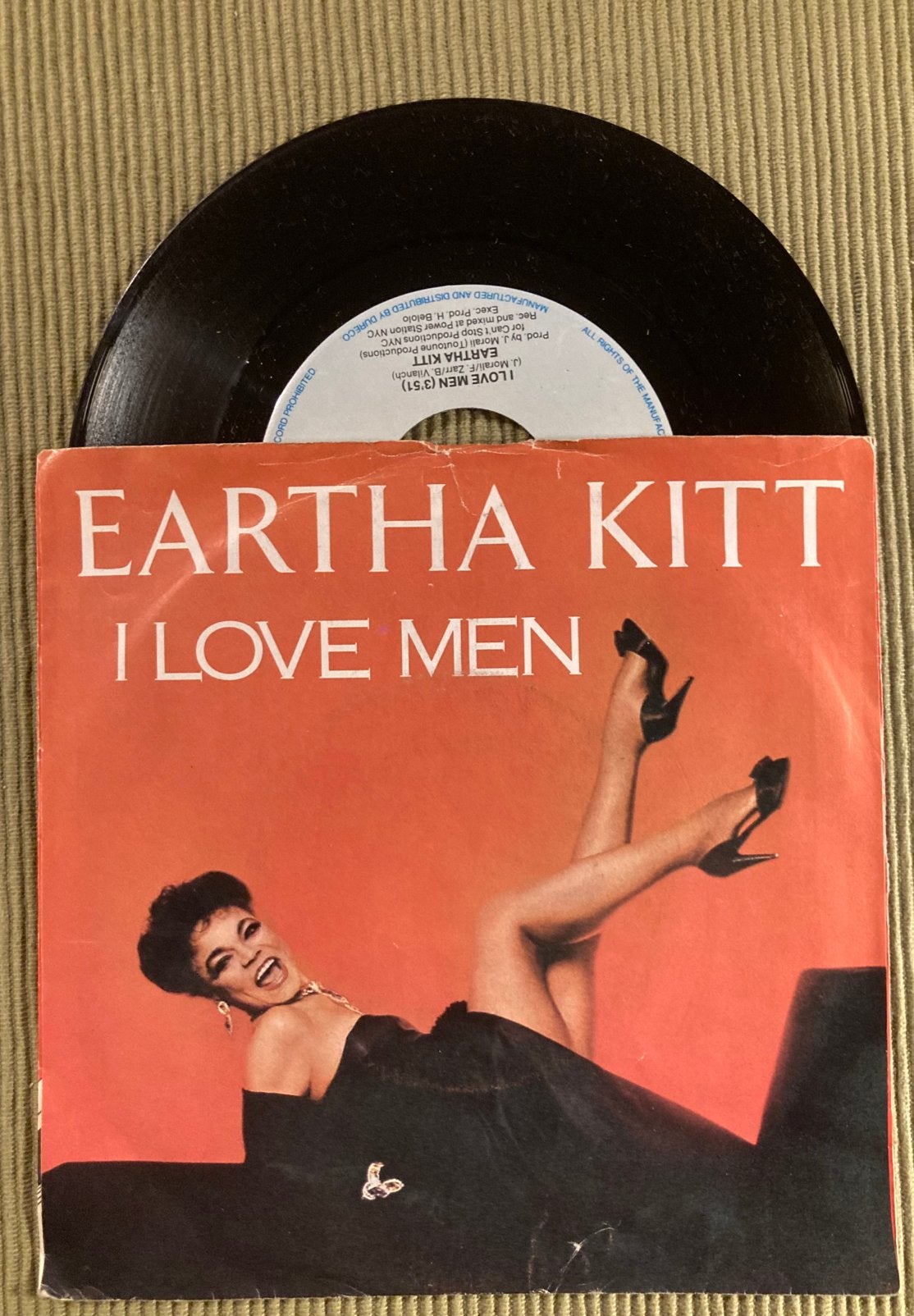 Vinyl single Eartha Kitt - I love men, Gebruikt, 7 inch, Ophalen of Verzenden, Dance en House