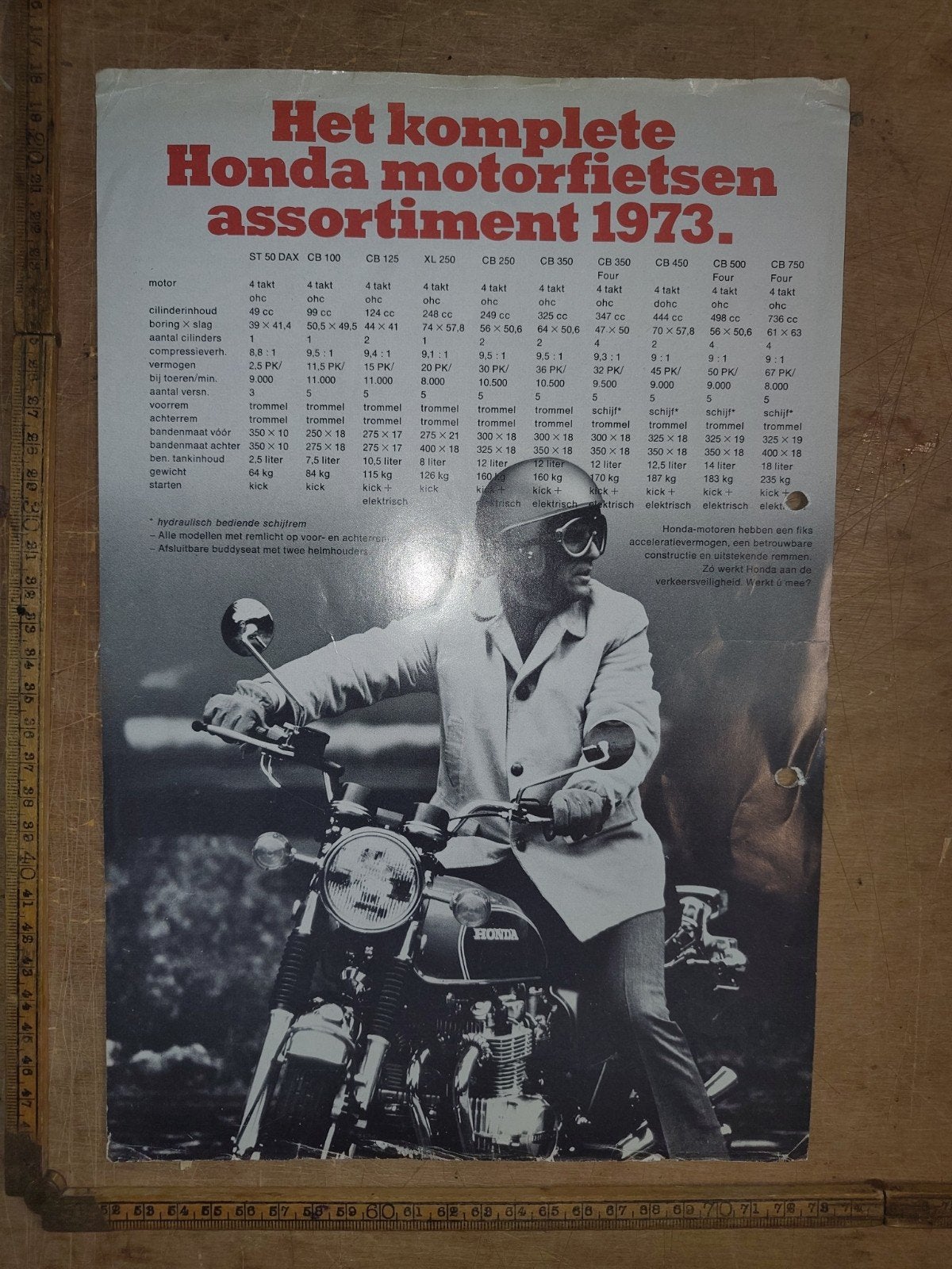 Honda assortiment brochure 1973, Ophalen of Verzenden, Honda