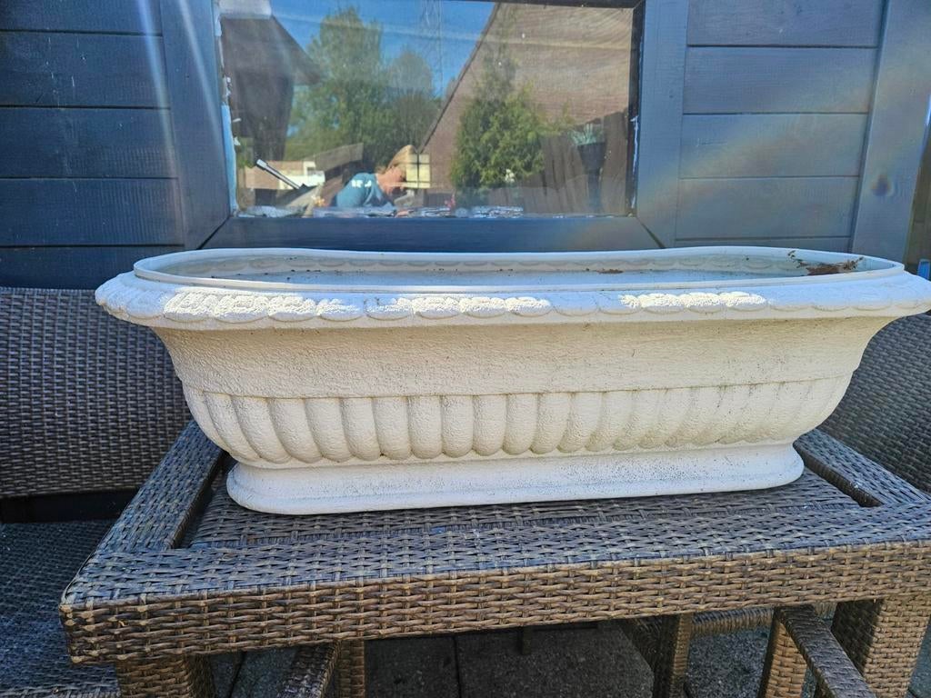 Bloembak kunststof, Tuin en Terras, Ophalen, Gebruikt, Rond, Kunststof
