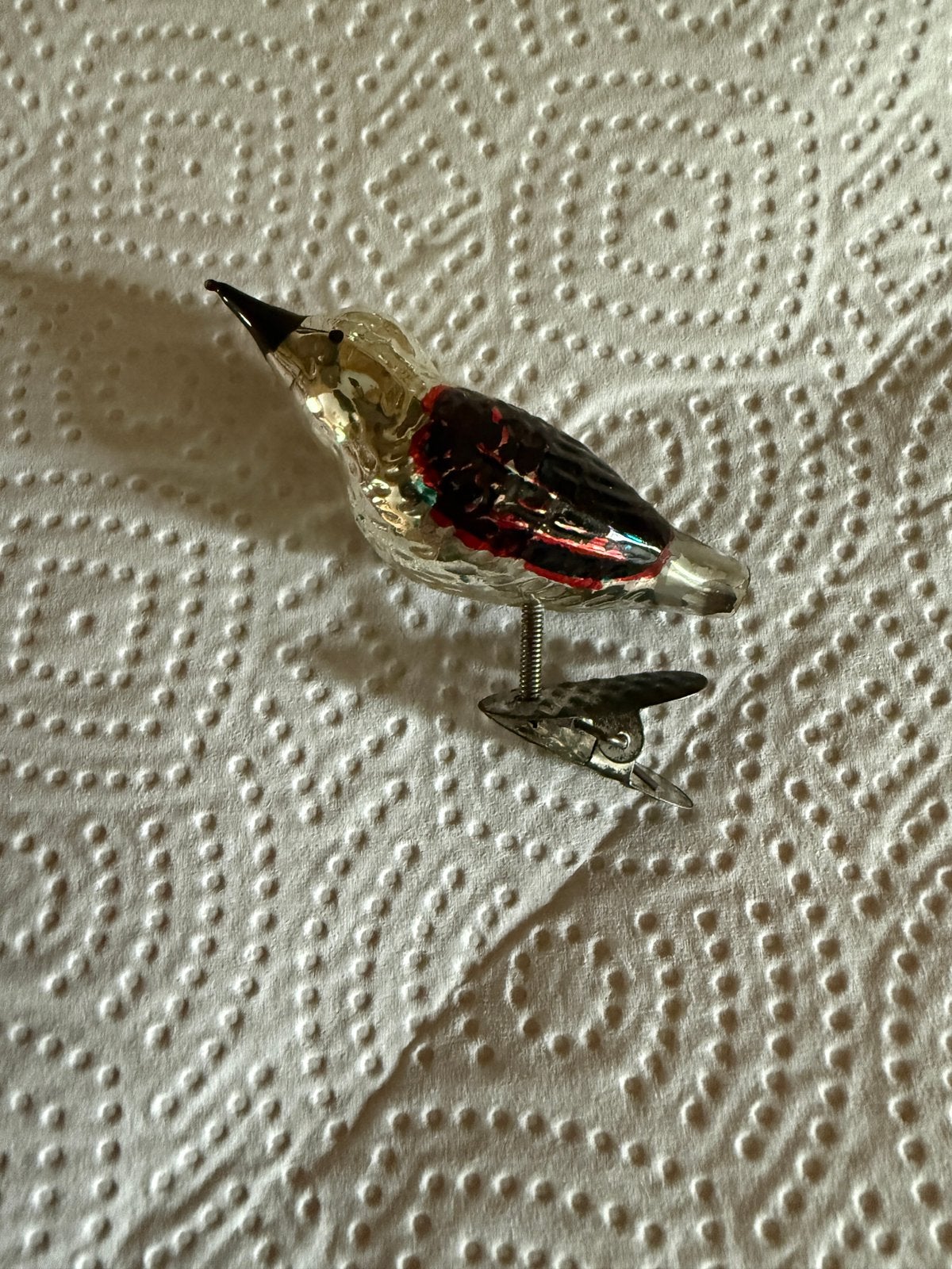 Antieke/ vintage kerst vogel van glas, Ophalen of Verzenden