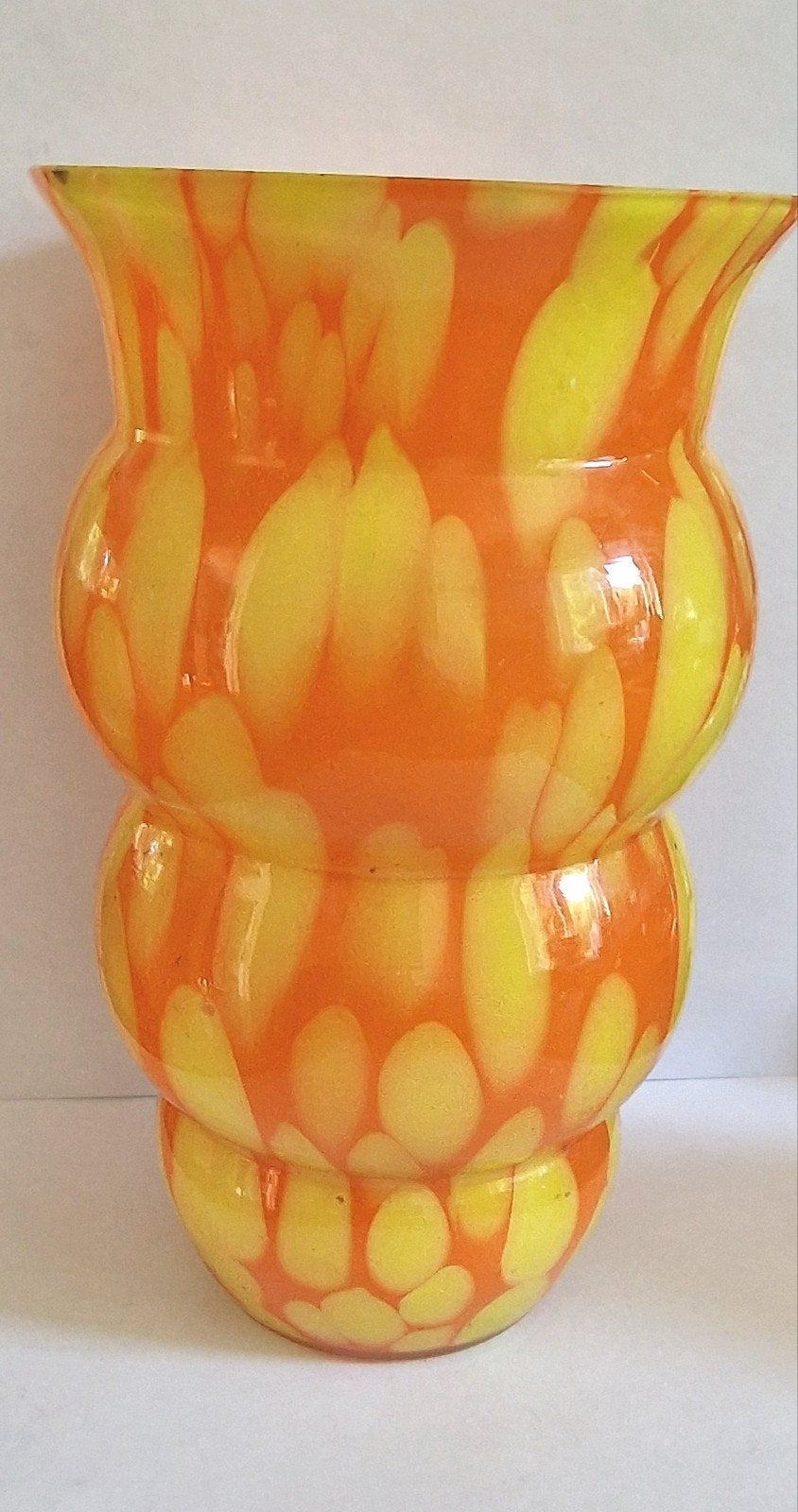 Vintage cased glass vaas uit de Art Deco-periode, Ophalen of Verzenden