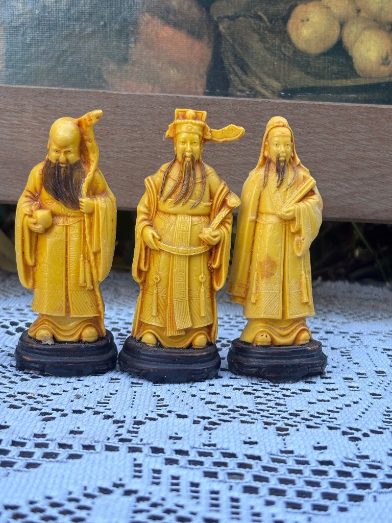 Vintage drie Chinese Aziatische beeldjes, Ophalen of Verzenden