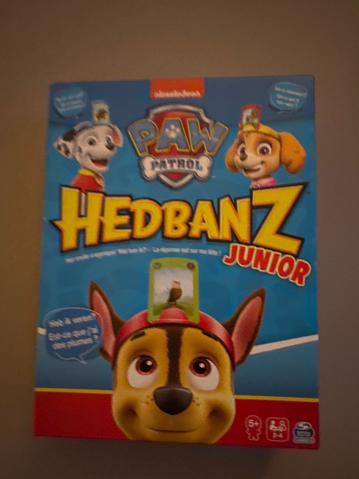Paw Patrol Hedbanz Junior - Raadspel voor kinderen, Drie of vier spelers, Ophalen of Verzenden, Zo goed als nieuw