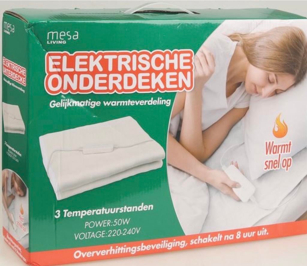 Mesa Living elektrische onderdeken, Eenpersoons, Wit, Ophalen of Verzenden, Deken of Dekbed