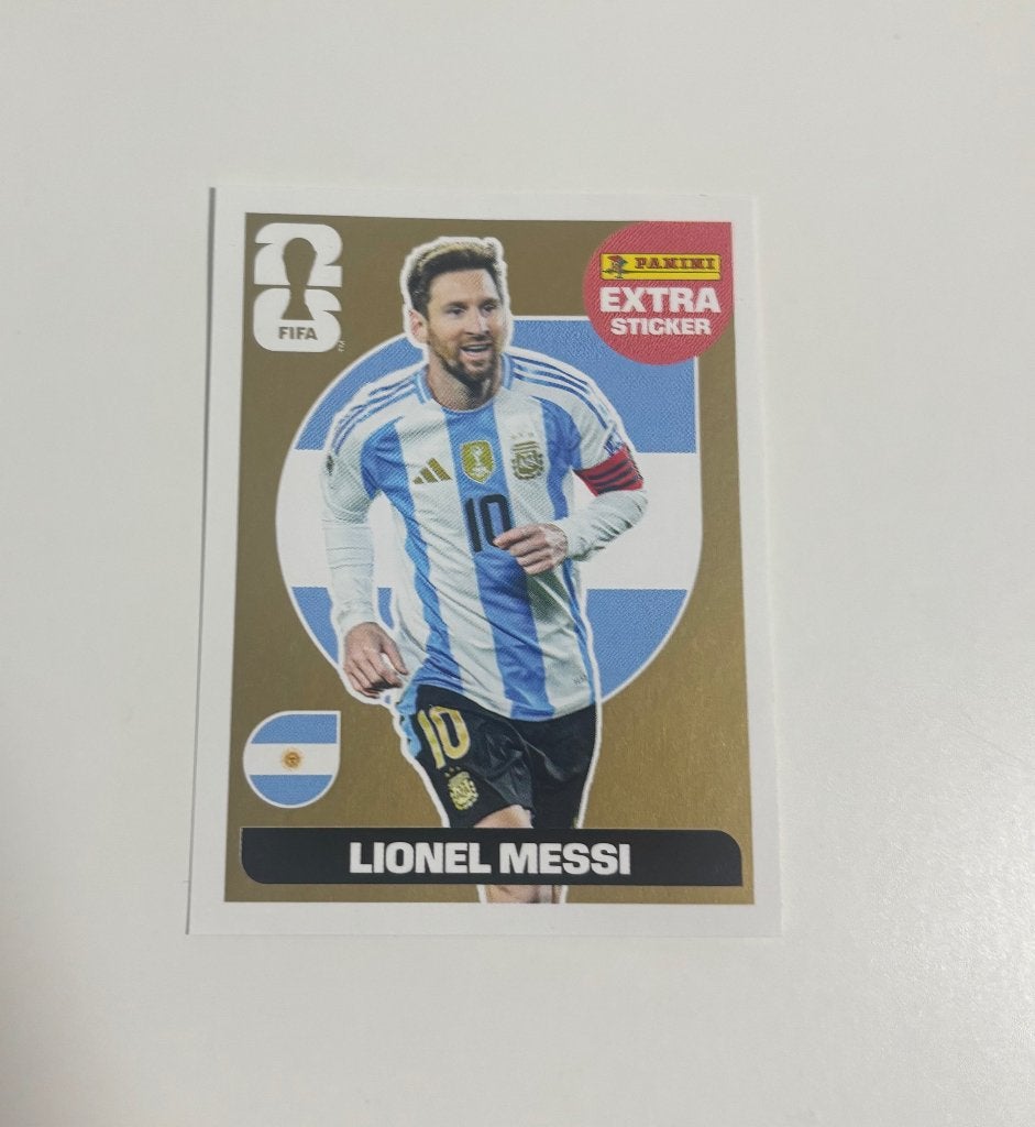 Panini FIFA World Cup 2026 Extra Sticker Gold Lionel Messi, Ophalen of Verzenden, Nieuw, Overige typen