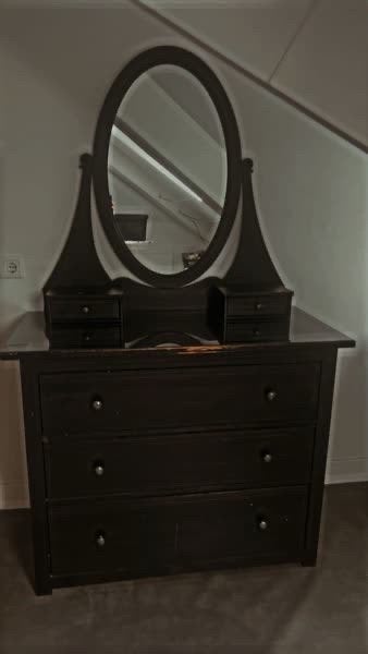 Kaptafel  met spiegel en lades, Huis en Inrichting, Ophalen, Gebruikt, 100 tot 150 cm, 150 tot 200 cm
