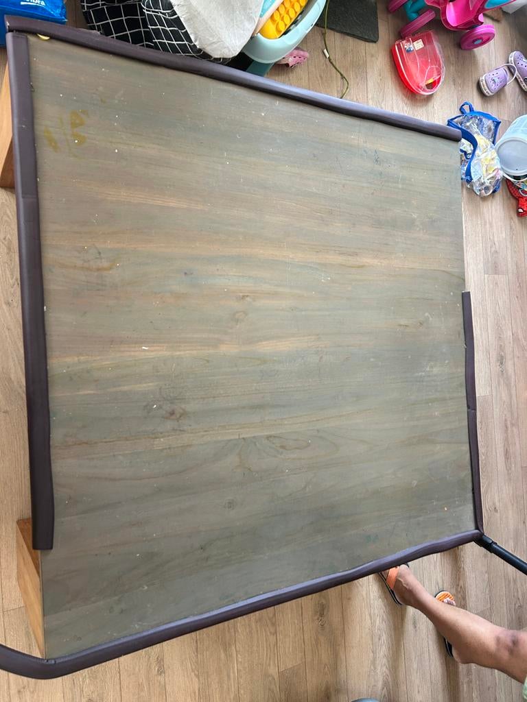 Robuuste houten salontafel - Gebruikt, Ophalen, Gebruikt, 50 tot 100 cm, Minder dan 50 cm