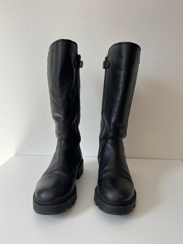 Leer laarzen  Maat 33, Kleding | Dames, Schoenen, Ophalen, Zo goed als nieuw, Zwart, Hoge laarzen