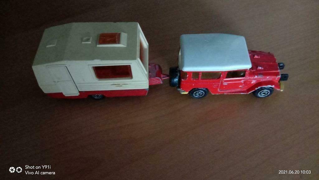 Majorette Toyota met Caravan, Ophalen of Verzenden, Auto, Overige merken